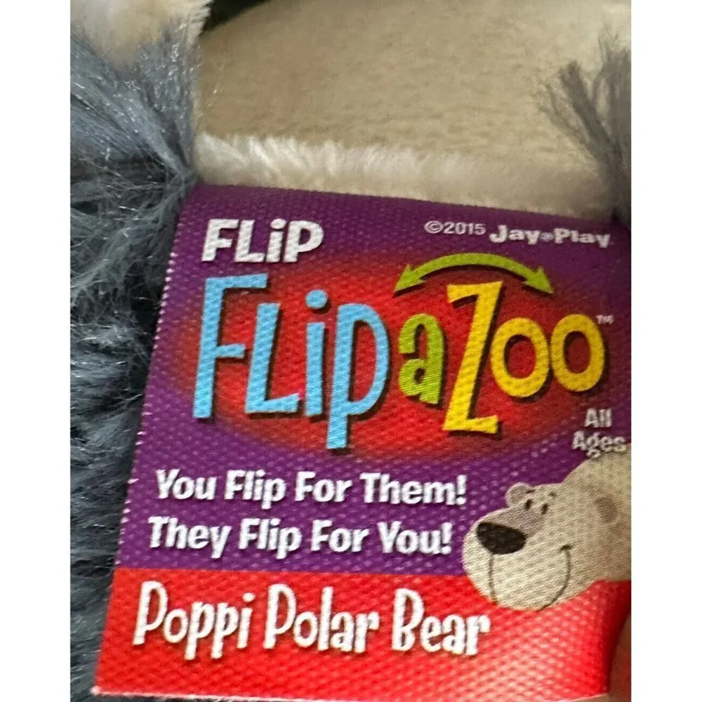 FlipaZoo Plush Stuffed Animal‎ 20 Inch Pet Polar Bear Poppi Husky Asher 2 in 1